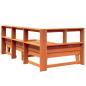 Preview: Massivholzbett mit Regal ohne Matratze Wachsbraun 90x200 cm