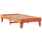 Preview: Massivholzbett mit Regal ohne Matratze Wachsbraun 90x200 cm