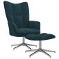 Preview: Relaxsessel mit Hocker Blau Samt