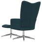 Preview: Relaxsessel mit Hocker Blau Samt