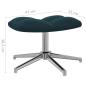 Preview: Relaxsessel mit Hocker Blau Samt