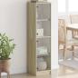 Preview: ARDEBO.de - Highboard mit Glastüren Sonoma-Eiche 35x37x142 cm
