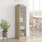 Preview: Highboard mit Glastüren Sonoma-Eiche 35x37x142 cm