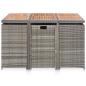 Preview: 11-tlg. Garten-Essgruppe Poly Rattan Akazienholz Anthrazit