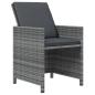 Preview: 5-tlg. Garten-Essgruppe mit Kissen Poly Rattan Grau