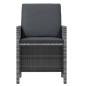 Preview: 5-tlg. Garten-Essgruppe mit Kissen Poly Rattan Grau