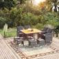Preview: ARDEBO.de - 9-tlg. Garten-Essgruppe mit Kissen Poly Rattan Grau