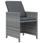 Preview: 9-tlg. Garten-Essgruppe mit Kissen Poly Rattan Grau