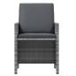 Preview: 7-tlg. Garten-Essgruppe mit Kissen Poly Rattan Grau