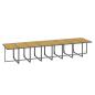 Preview: 21-tlg. Garten-Essgruppe mit Kissen Grau Poly Rattan