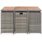 Preview: 11-tlg. Garten-Essgruppe mit Auflagen Poly Rattan Grau