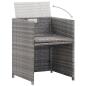 Preview: 11-tlg. Garten-Essgruppe mit Auflagen Poly Rattan Grau