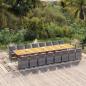 Preview: ARDEBO.de - 17-tlg. Garten-Essgruppe mit Kissen Grau Poly Rattan