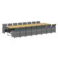 Preview: 17-tlg. Garten-Essgruppe mit Kissen Grau Poly Rattan