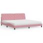 Preview: ARDEBO.de - Bett mit Matratze Rosa 200x200 cm Samt