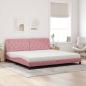 Preview: Bett mit Matratze Rosa 200x200 cm Samt
