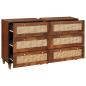 Preview: Sideboard Set 2 pcs Braun 60 x 33.5 x 75 cm Massivholz Mango