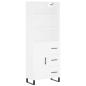 Preview: Highboard Weiß 69,5x34x180 cm Holzwerkstoff