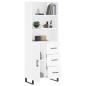 Preview: Highboard Weiß 69,5x34x180 cm Holzwerkstoff