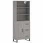 Preview: Highboard Grau Sonoma 69,5x34x180 cm Holzwerkstoff