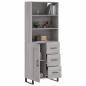 Preview: Highboard Grau Sonoma 69,5x34x180 cm Holzwerkstoff