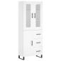 Preview: Highboard Weiß 69,5x34x180 cm Holzwerkstoff