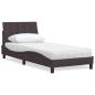Preview: ARDEBO.de - Bett mit Matratze "Hanko" Dunkelbraun 90x190 cm Stoff
