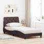 Preview: Bett mit Matratze Dunkelbraun 90x190 cm Stoff