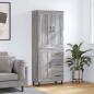 Preview: ARDEBO.de - Highboard Grau Sonoma 69,5x34x180 cm Holzwerkstoff