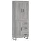 Preview: Highboard Grau Sonoma 69,5x34x180 cm Holzwerkstoff