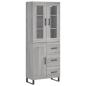 Preview: Highboard Grau Sonoma 69,5x34x180 cm Holzwerkstoff