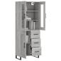 Preview: Highboard Grau Sonoma 69,5x34x180 cm Holzwerkstoff