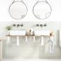 Preview: Waschbeckenregal Wandmontage Stahl und Akazienholz