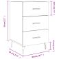 Preview: Nachttisch Grau Sonoma 40x40x66 cm Holzwerkstoff