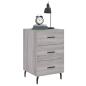 Preview: Nachttisch Grau Sonoma 40x40x66 cm Holzwerkstoff