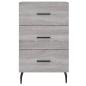Preview: Nachttisch Grau Sonoma 40x40x66 cm Holzwerkstoff