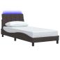 Preview: Bettgestell ohne Matratze "Hanko" Dunkelbraun 90x190 cm Stoff