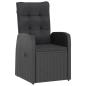 Preview: 7-tlg. Garten-Essgruppe mit Kissen Schwarz Poly Rattan