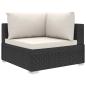 Preview: 11-tlg. Garten-Lounge-Set mit Auflagen Poly Rattan Schwarz