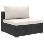 Preview: 11-tlg. Garten-Lounge-Set mit Auflagen Poly Rattan Schwarz