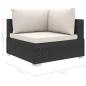 Preview: 11-tlg. Garten-Lounge-Set mit Auflagen Poly Rattan Schwarz