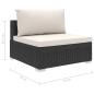Preview: 11-tlg. Garten-Lounge-Set mit Auflagen Poly Rattan Schwarz