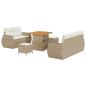 Preview: 8-tlg. Garten-Sofagarnitur mit Kissen Beige Poly Rattan Akazie