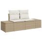 Preview: 9-tlg. Garten-Sofagarnitur mit Kissen Beige Poly Rattan Akazie