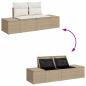 Preview: 9-tlg. Garten-Sofagarnitur mit Kissen Beige Poly Rattan Akazie