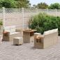 Preview: 8-teiliges Garten-Sofa-Set mit Kissen in Beige aus Poly-Rattan