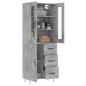 Preview: Highboard Betongrau 69,5x34x180 cm Holzwerkstoff