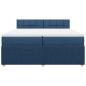 Preview: Boxspringbett mit Matratze Blau 200x200 cm Stoff