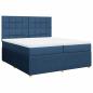Preview: Boxspringbett mit Matratze Blau 200x200 cm Stoff