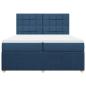 Preview: Boxspringbett mit Matratze Blau 200x200 cm Stoff